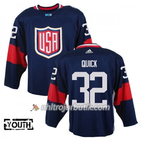 USA Tröja Jonathan Quick 32 World Cup 2016 Barn Blå Premier